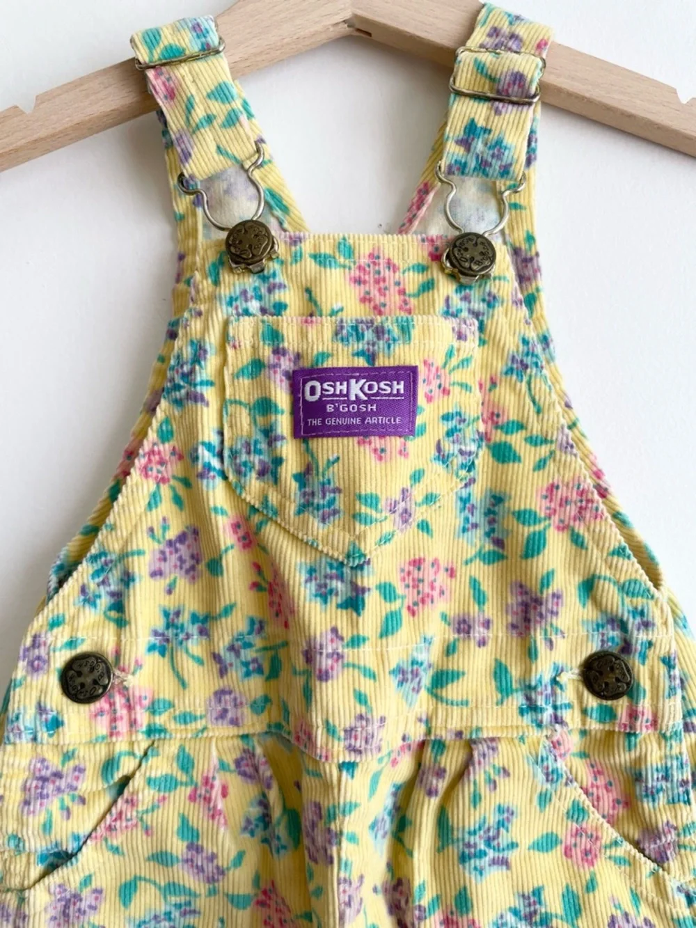 Vtg 90s OshKosh B'Gosh Floral All Over Print Vestbak Overalls Made In USA 18M